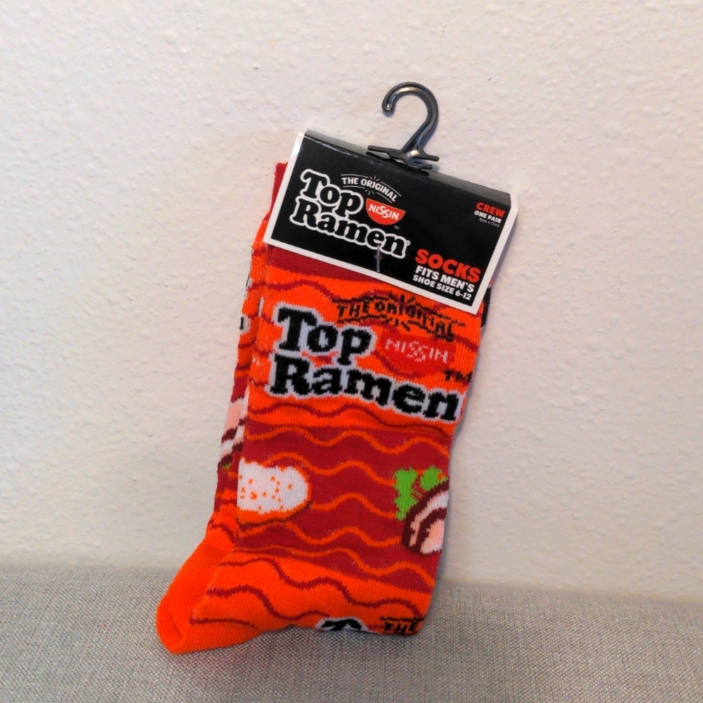 Top Ramen Noodle Socks Orange Red Unisex